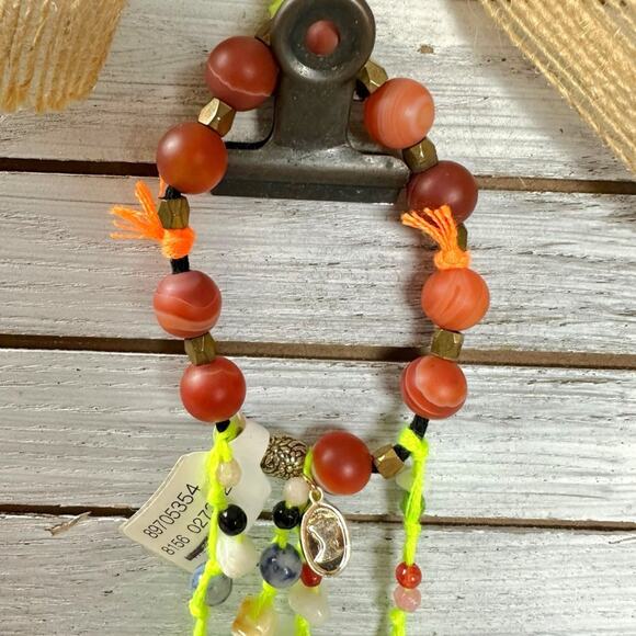 Free People Ariana Ost The Sand Dripp Hair Tie in Lime Green NWT Bracelet - Picture 6 of 13